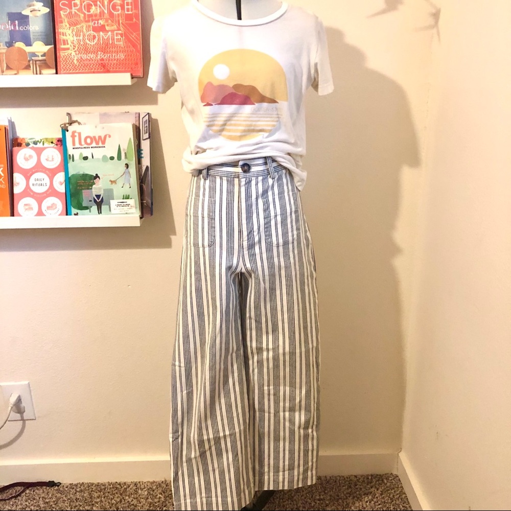 High waist wide leg sailor pants